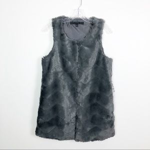 Hyfve Faux Fur Vest Grey Size Medium